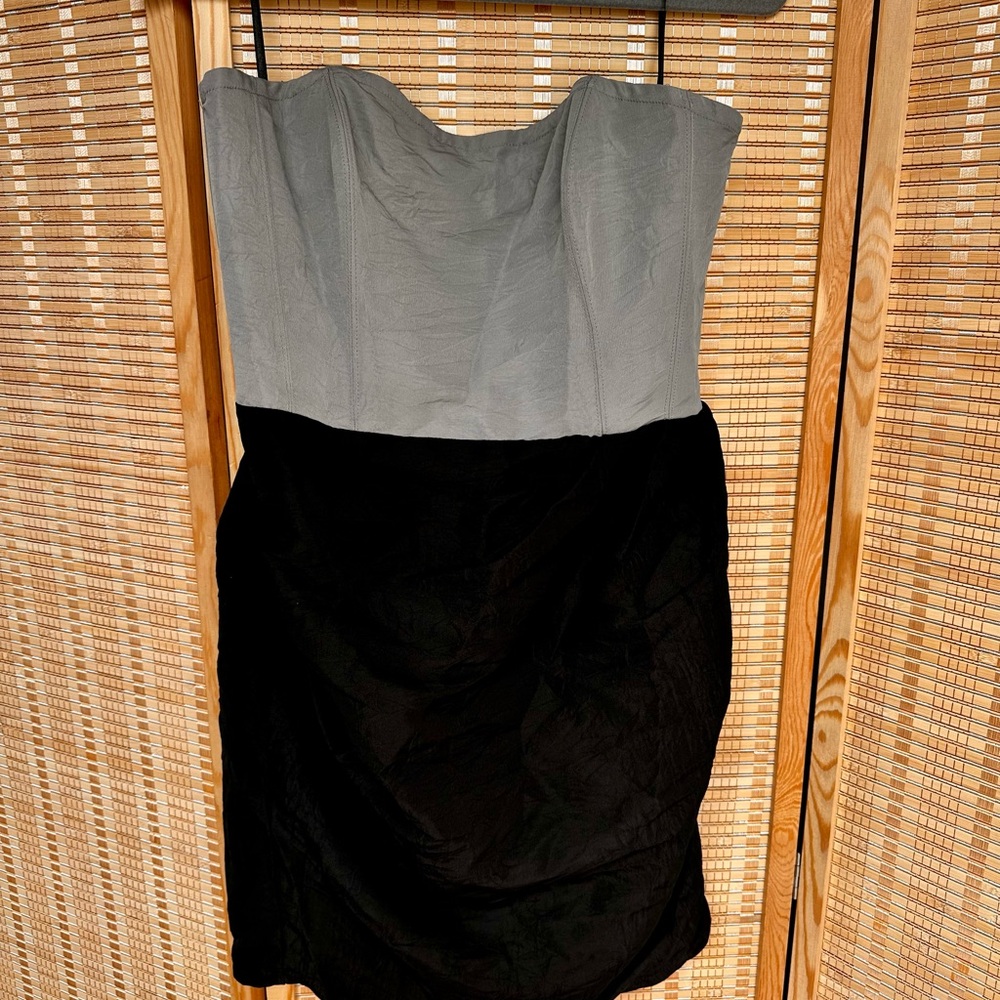 Gray and Black Colorblock Skirt